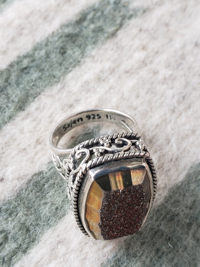 .925 Sterling DRUZY ring size 7.5