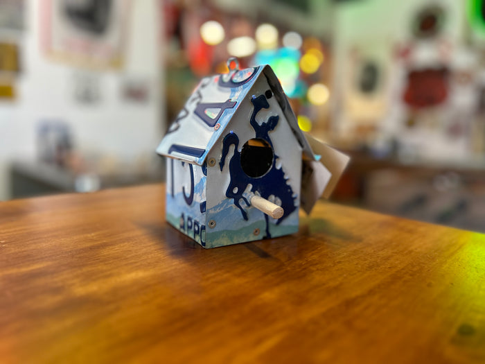 Wyoming License Plate Bird House Mini