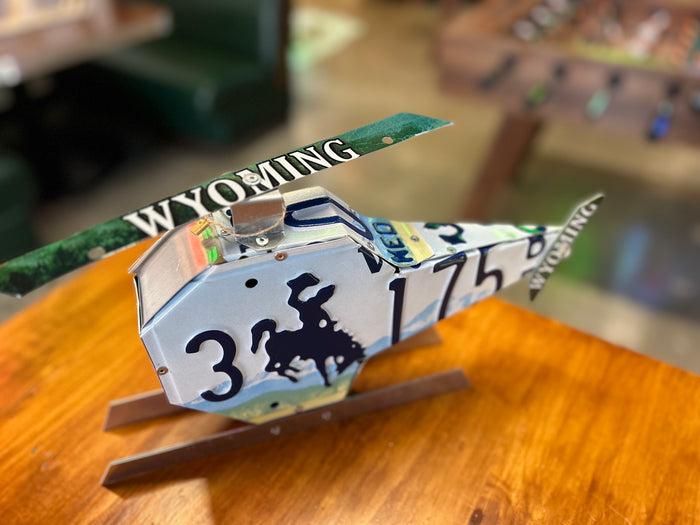 Wyoming License Plate Helicopter Large