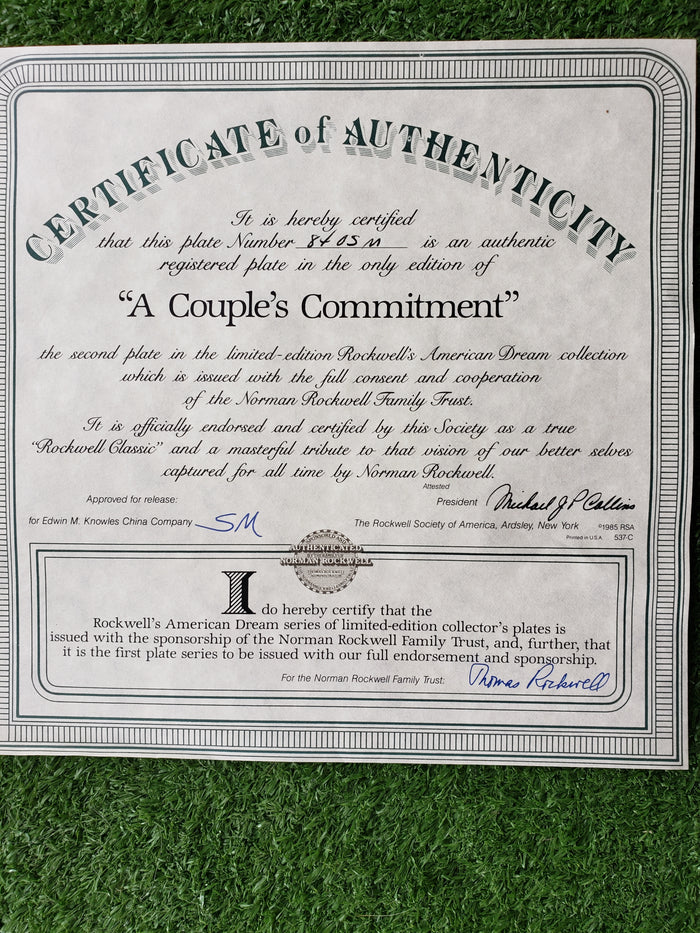 A Couple's Commitment plate by Norman Rockwell
