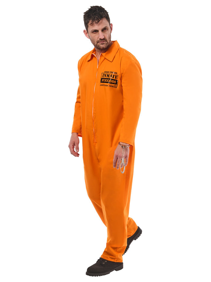 Adult Orange Convict Boiler Suit Costume