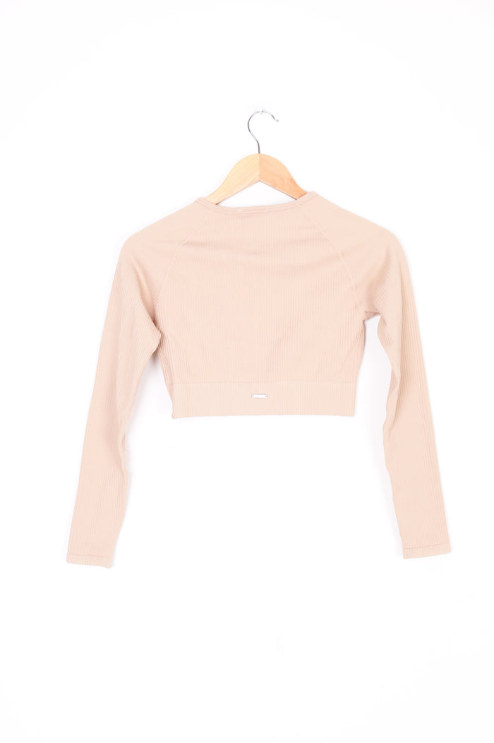 Aimn Womens Beige Top Size M