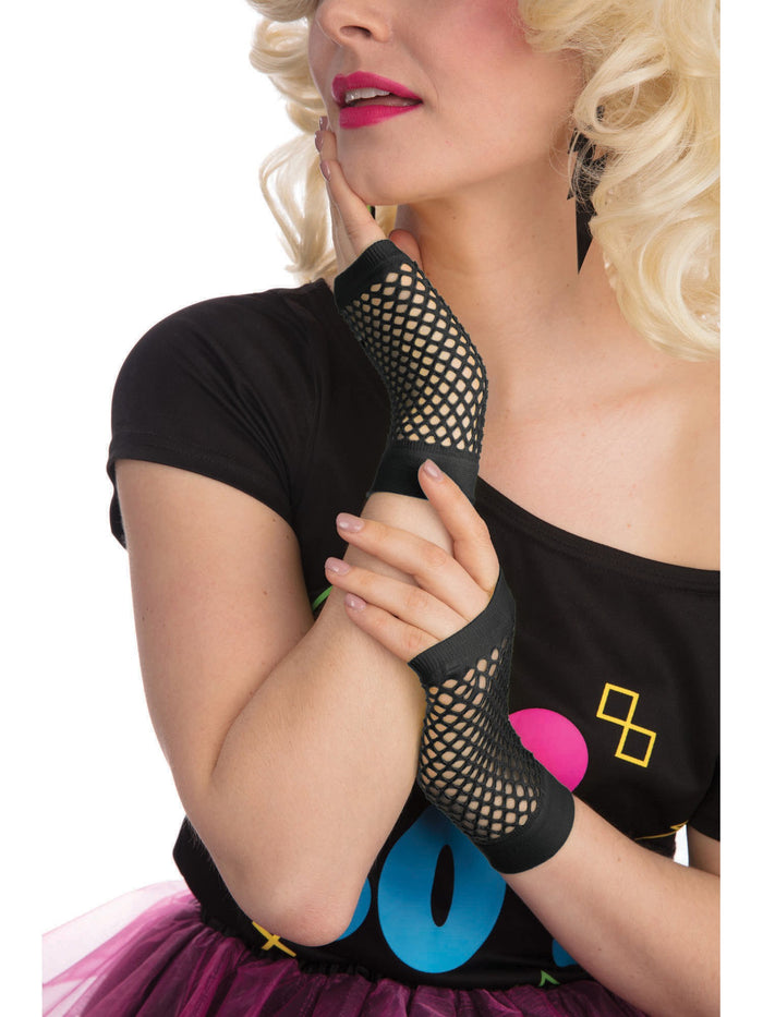 Black Fishnet Gloves Costume Accessory
