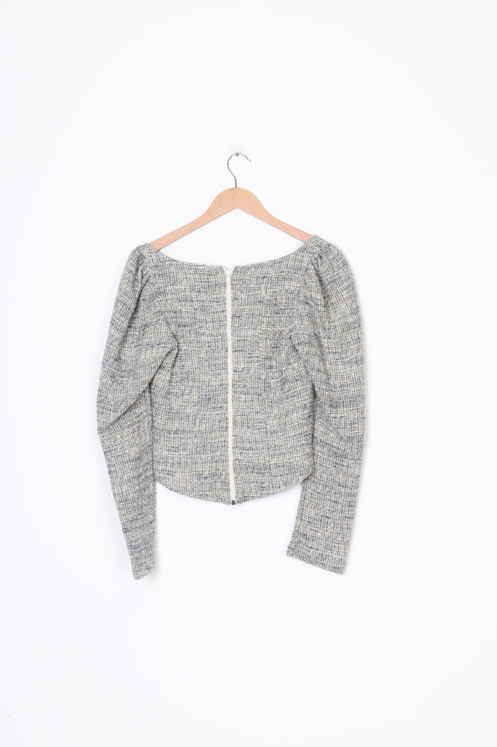 Caitlin Crisp Womens Grey Top Size 10