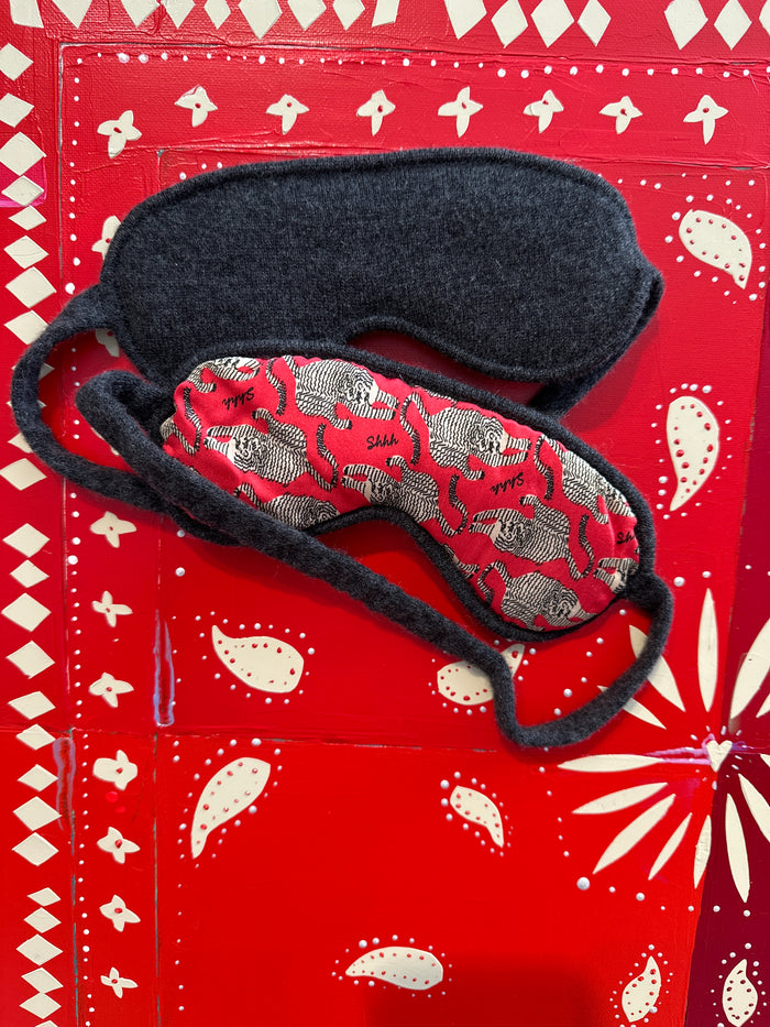 Cozy Cashmere Eye Mask w/Silk Print