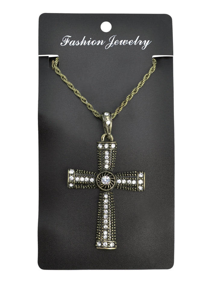 Cross Jewelled Necklace Costume Accessory
