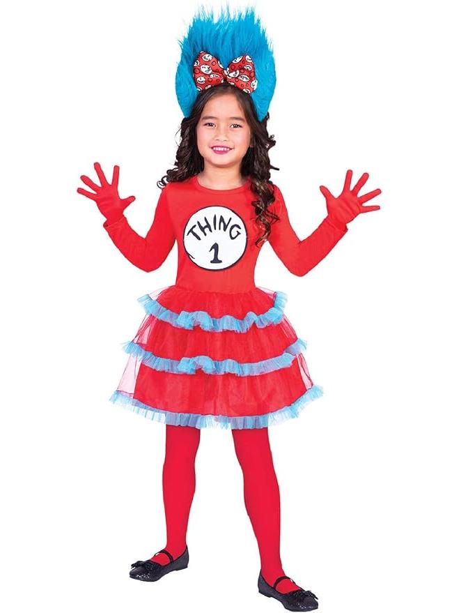 Dr Seuss Thing 1 & 2 Tutu Dress Costume, Girls