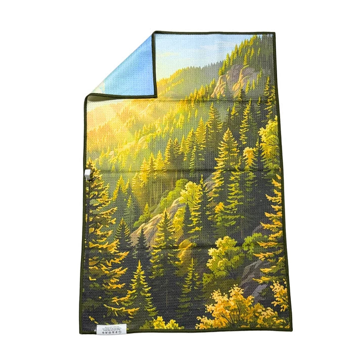 Going to the Sun (Glacier Park) waffle weave microfiber kitchen towel