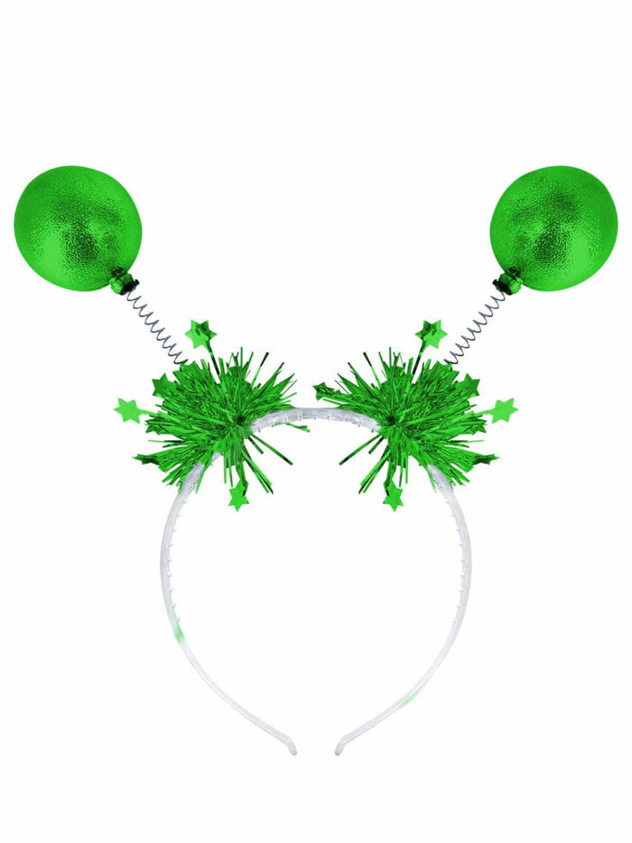 Green Metallic Ball Bopper Headband