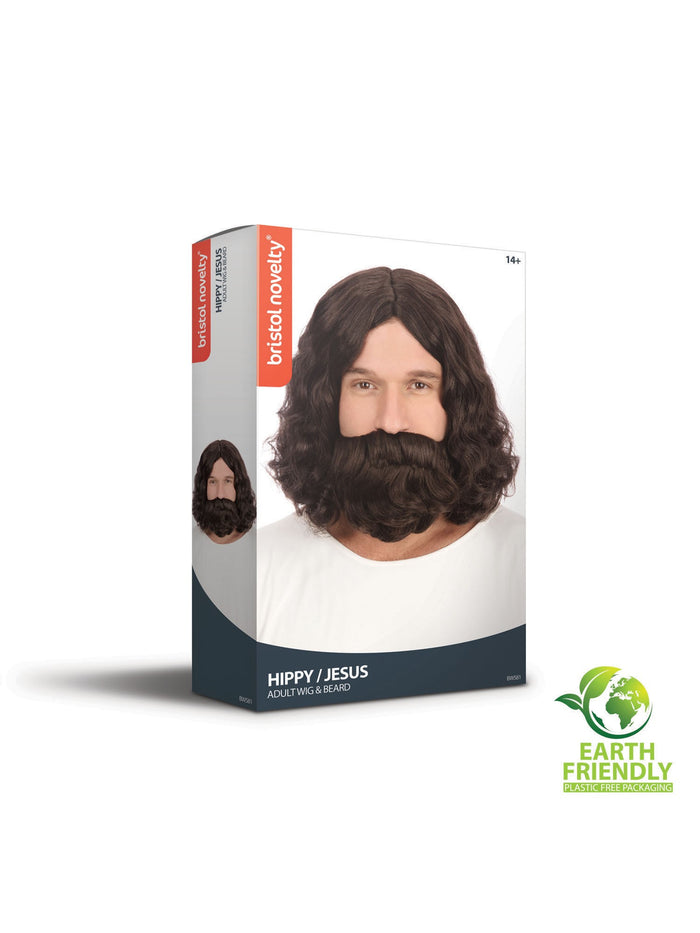 Hippie Or Jesus Wig And Beard Set