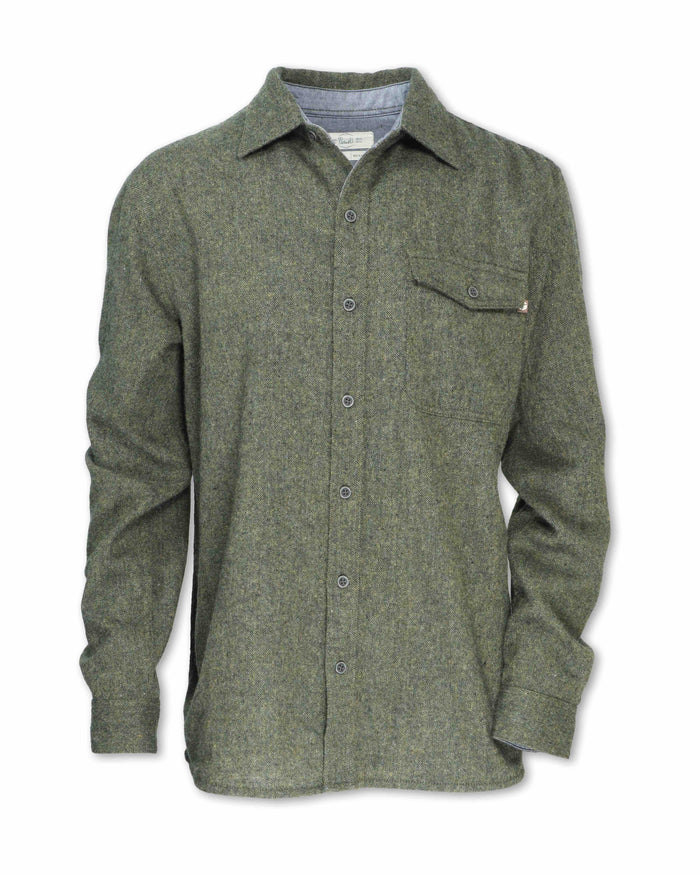 MEN'S TWO-TONE WOOL BLEND WORKSHIRT