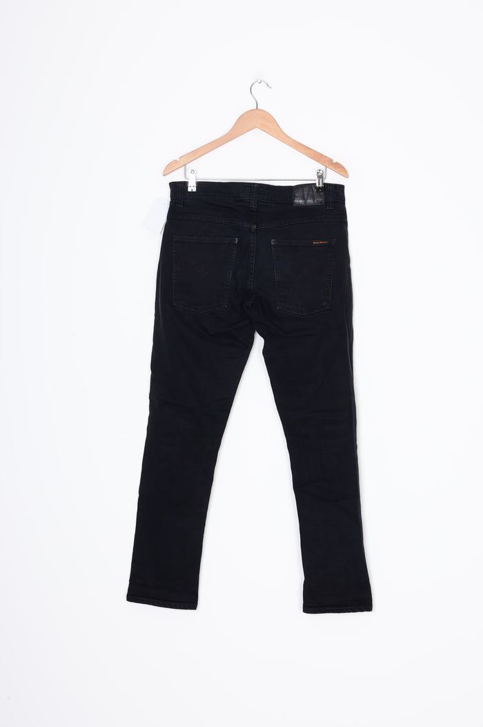 Nudie Jeans Mens Black Jeans Size W 34