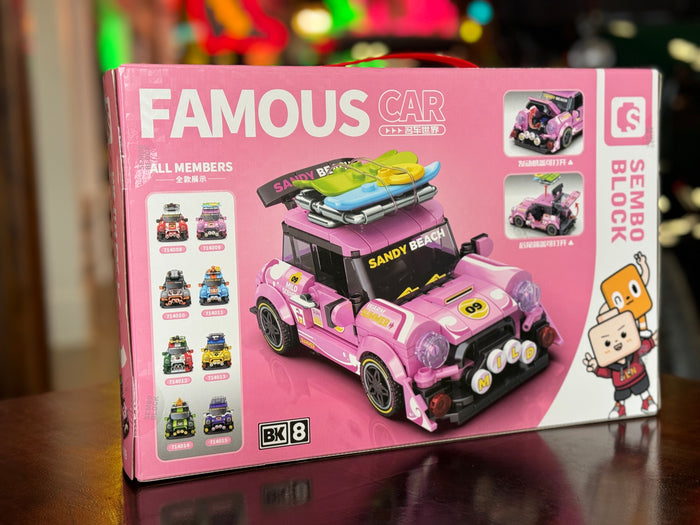 Pink Travel Building Blocks Famous Car