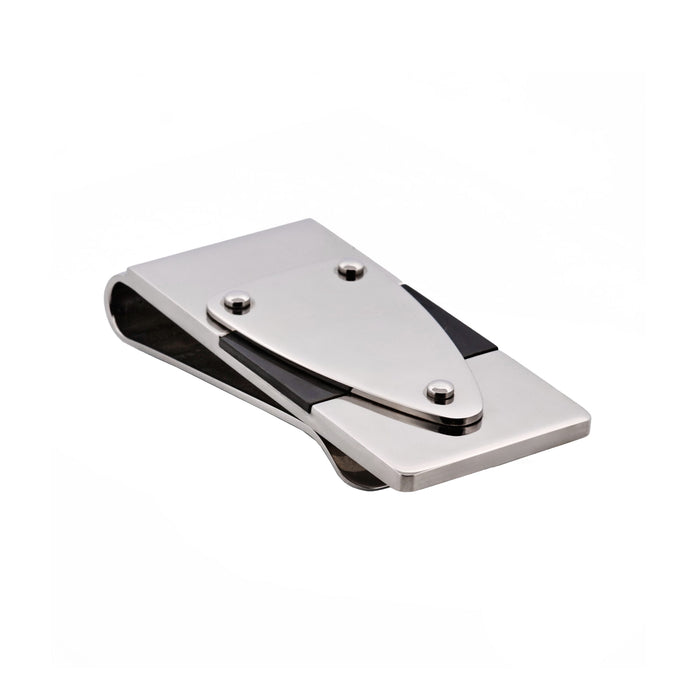 Polished Stainless Steel with Ion Plated Black Money Clip