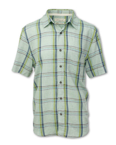 SHORT-SLEEVED FLAX BLEND SHIRT