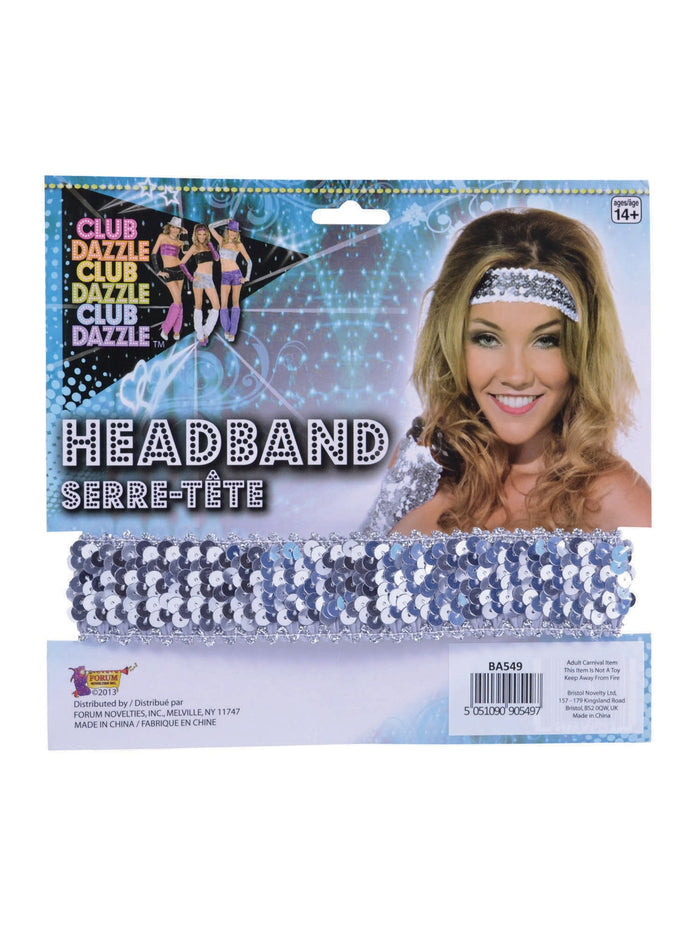 Silver Sequin Headband Costume Accessory