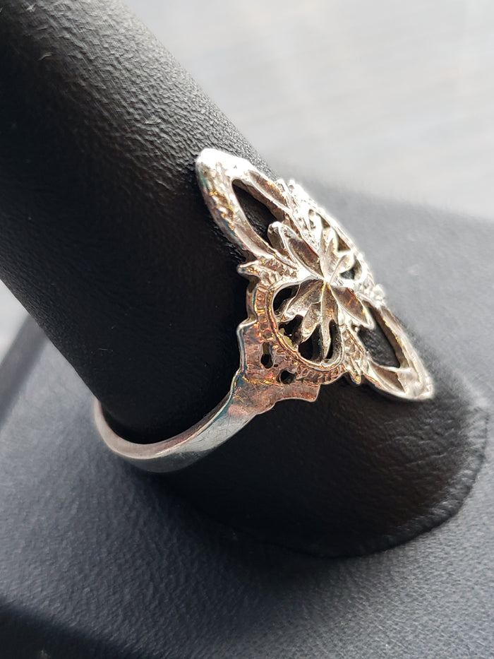 Size 11 silver filigree ring
