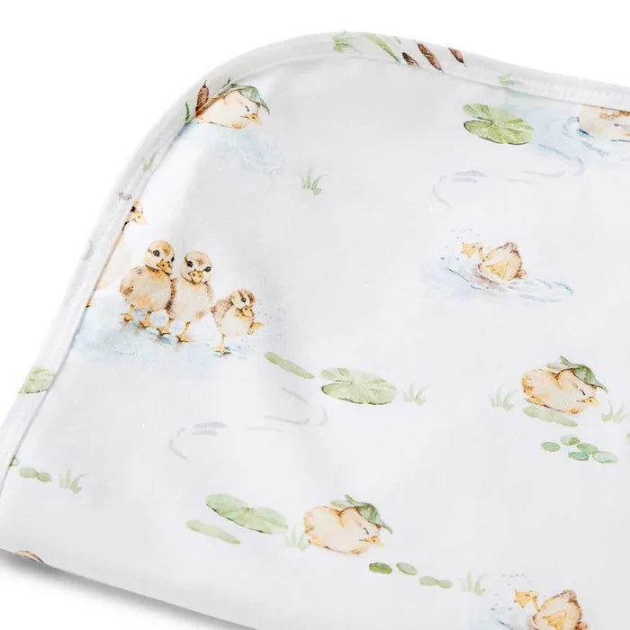 Snuggle Hunny Baby Jersey Wrap & Beanie Set - Duck Pond