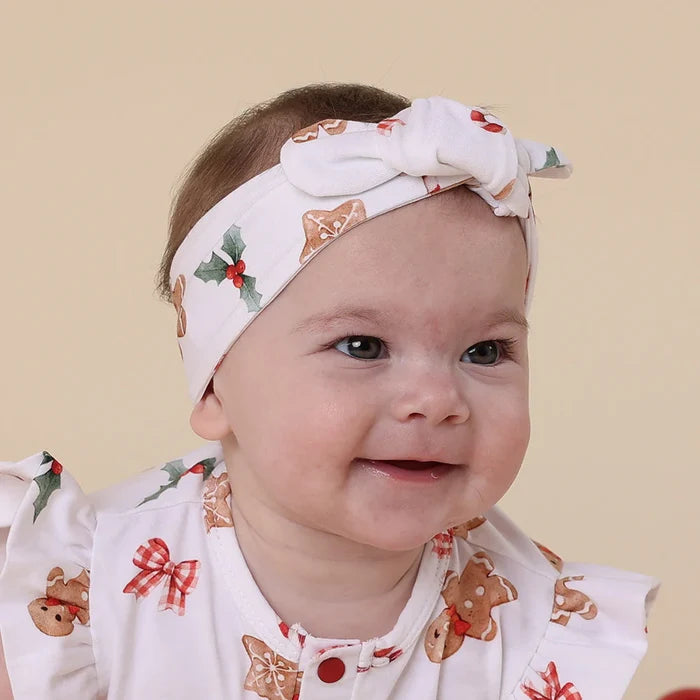 Snuggle Hunny Christmas Organic Top Knot Headband - Gingerbread