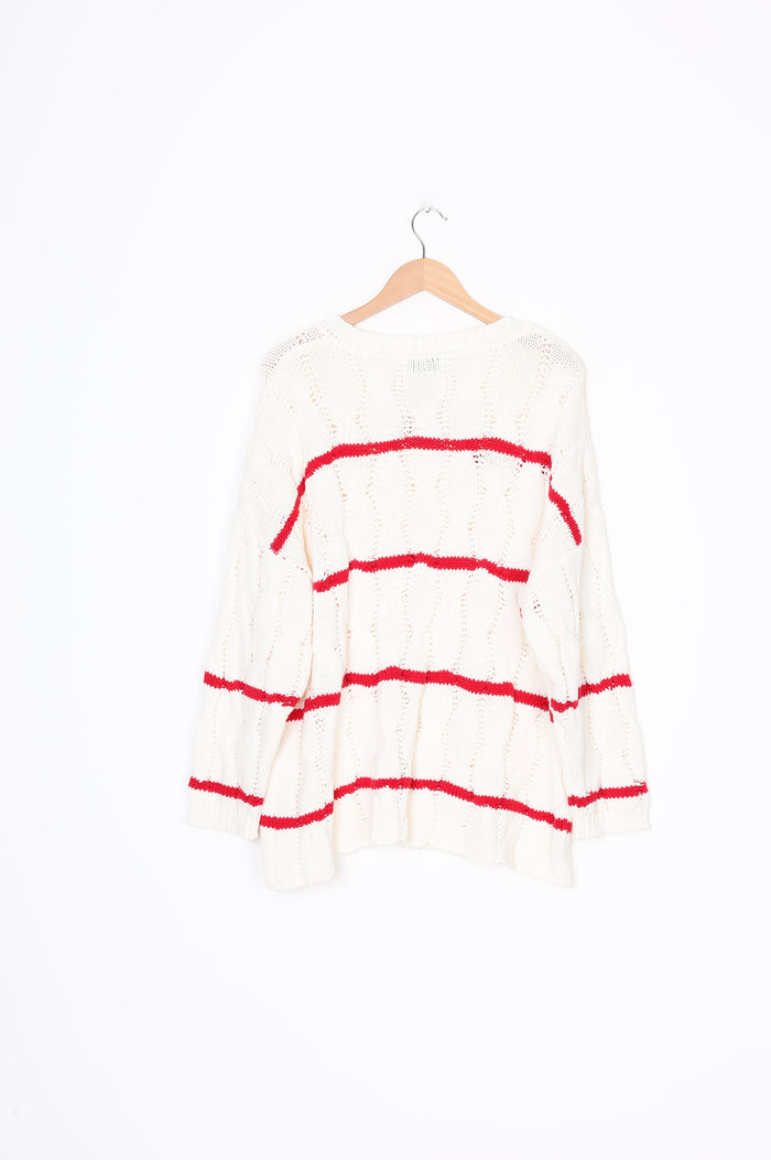 Stella + Gemma Womens White Jumper Size XL