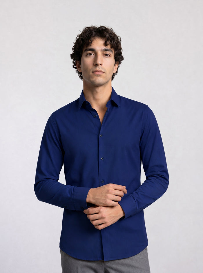 THE EASY - SLIM SHIRT - NAVY BLUE