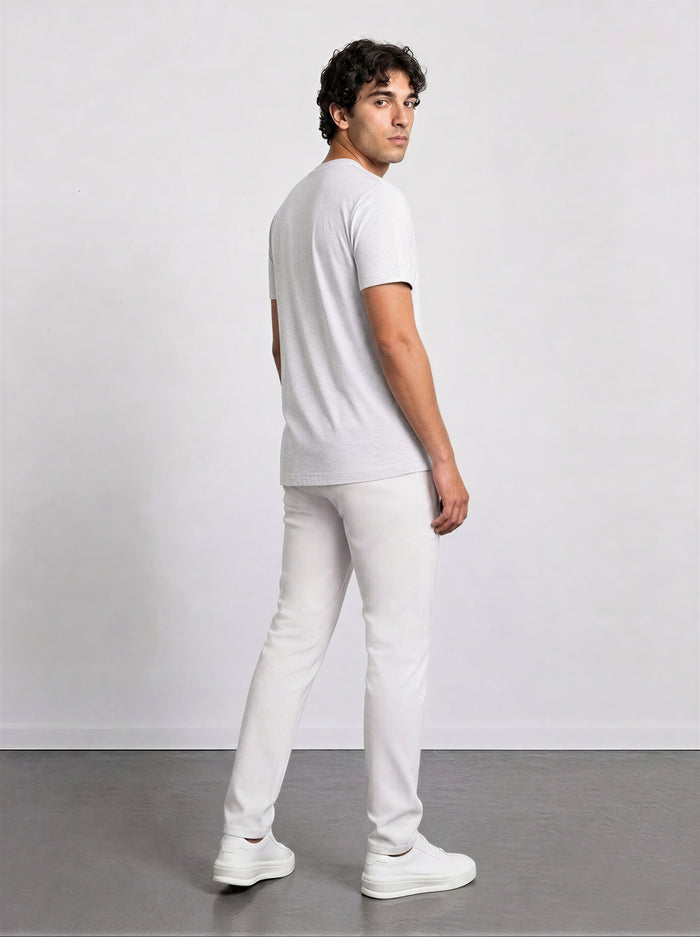 THE ESSENTIAL - HALF TEE - LIGHT GREY