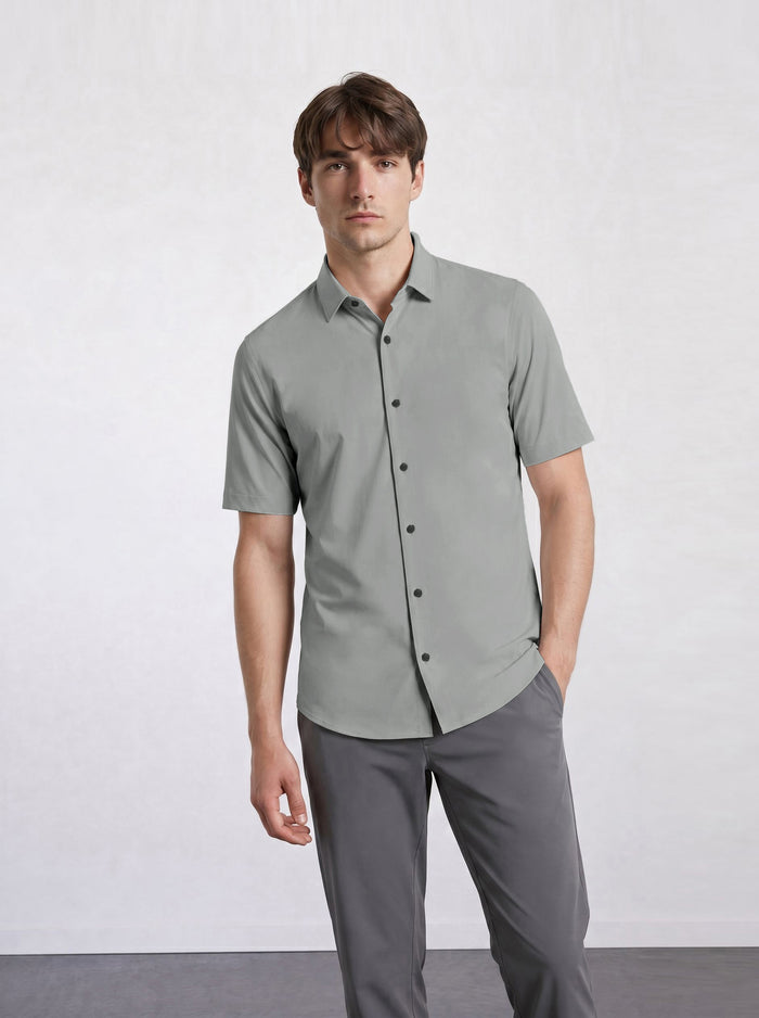 THE EVERYDAY - SLIM HALF SHIRT - GREY