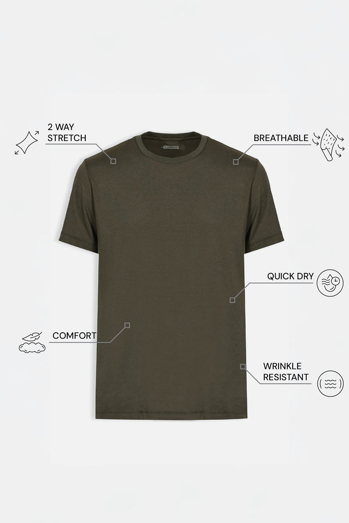 THE FLEX - PIMA HALF TEE - DARK GREEN