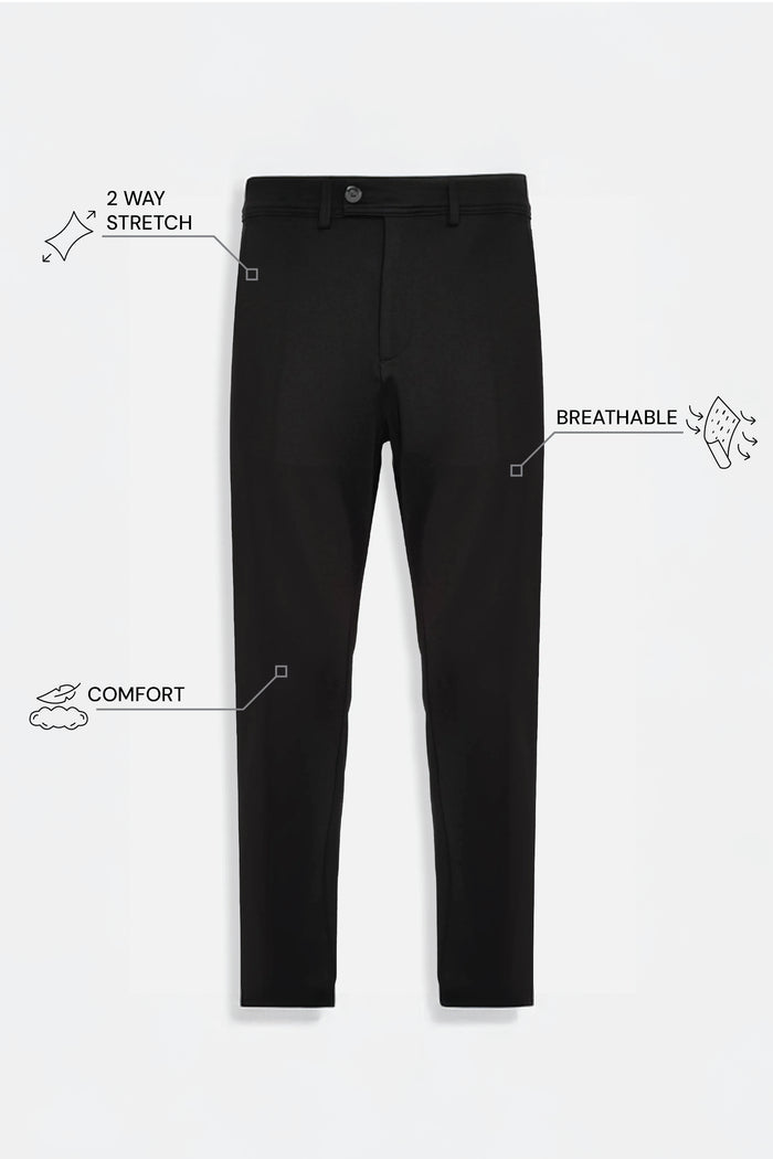 THE SOFT EASE - TAILORED PANTS - BLACK