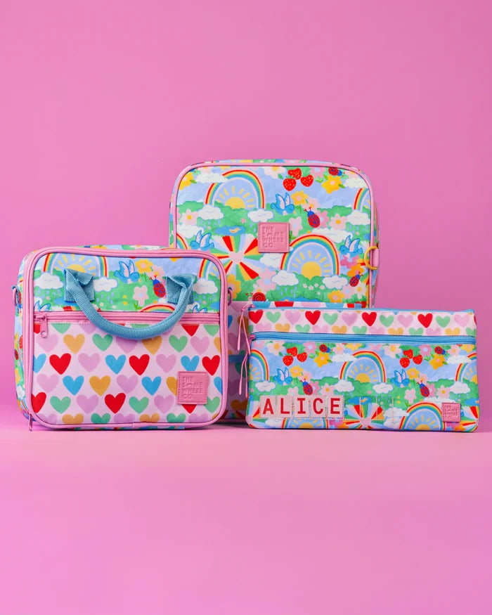 The Somewhere Co Name Pencil Case - Rainbow Garden