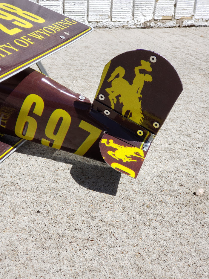 University of Wyoming License Plate Large Bi-Plane