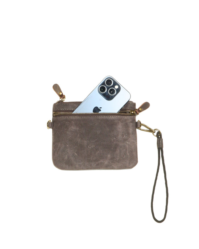 WAXED CANVAS CROSSBODY/WRISTLET