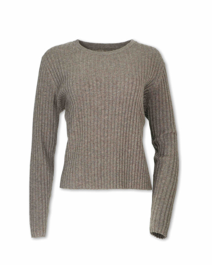 WOMEN'S RIBBED WOOL BLEND SWEATER