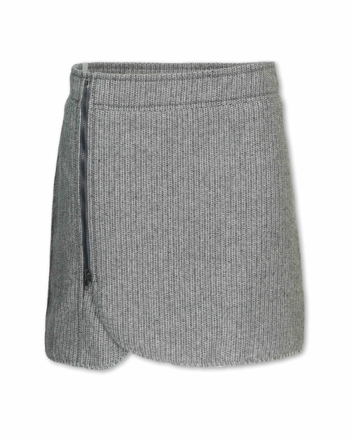 WOMEN'S TWEED WOOL ZIP SKIRT
