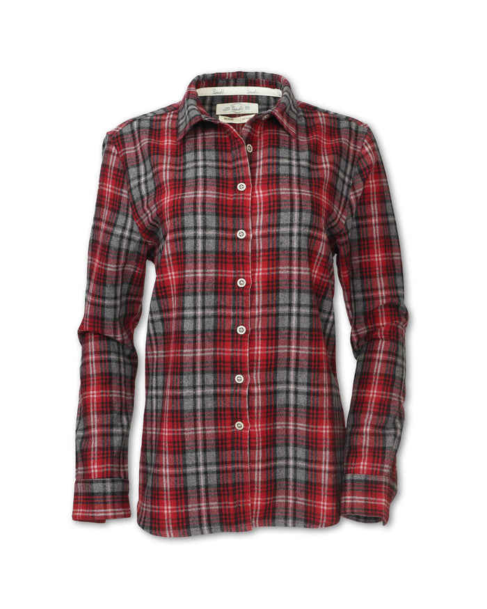 WOMEN'S WOOL BLEND PLAID FLANNEL