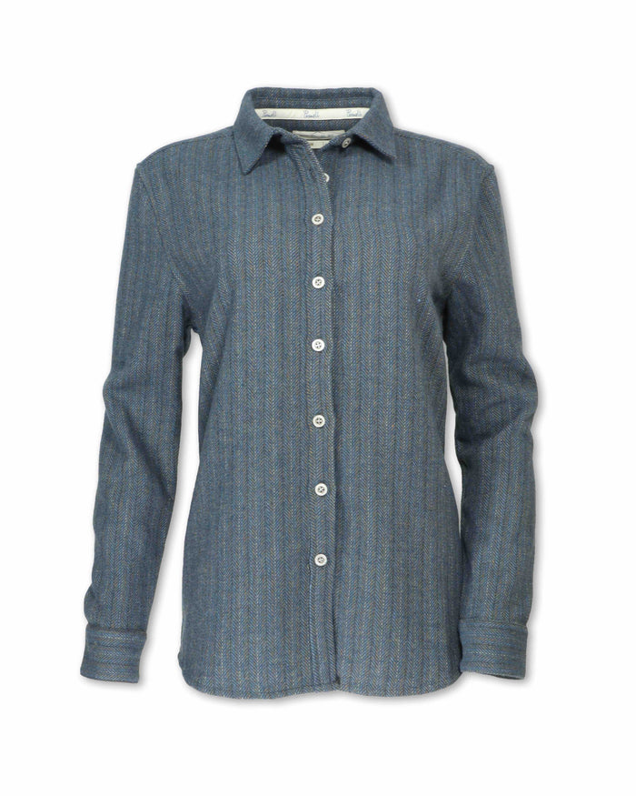 WOMEN'S WOOL BLEND STRIPED FLANNEL