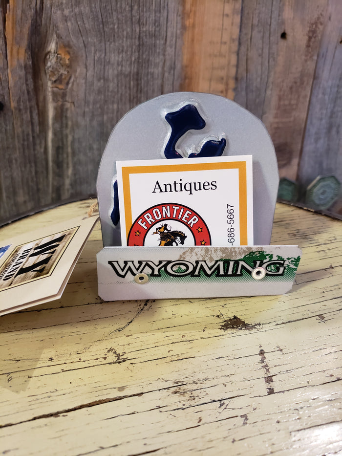 Wyoming License Plate Business Card Holder