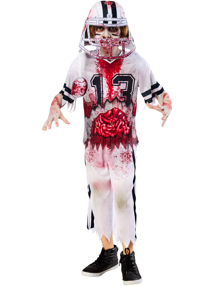 Zombie American Footballer Kids Costume