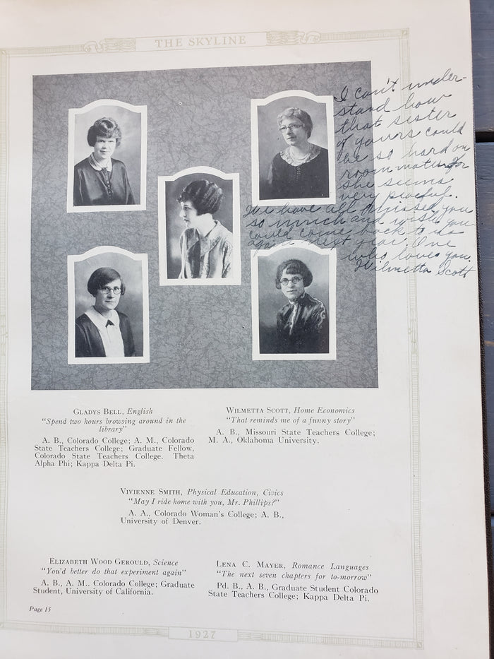 1927 yearbook Colorado Woman's College "The Skyline"