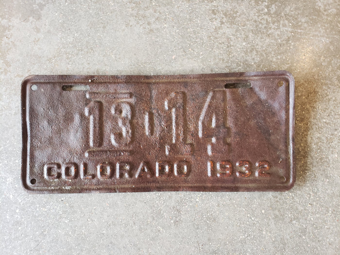 1932 Colorado license plate number 13 14