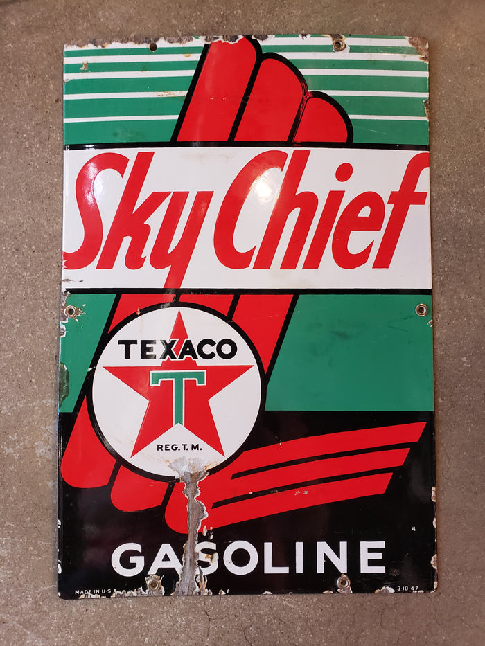 1947 Original Sky Chief gas pump plate