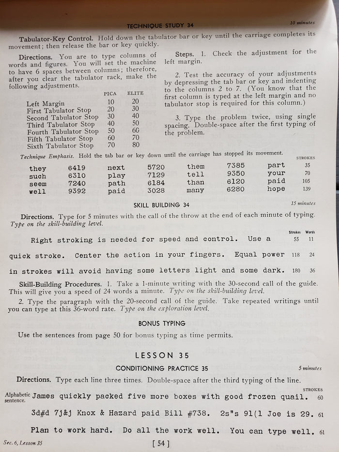 1952 20th century typewriting