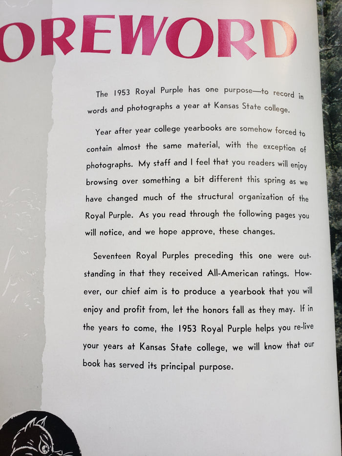 1953 Kansas State College yearbook "Royal Purple"