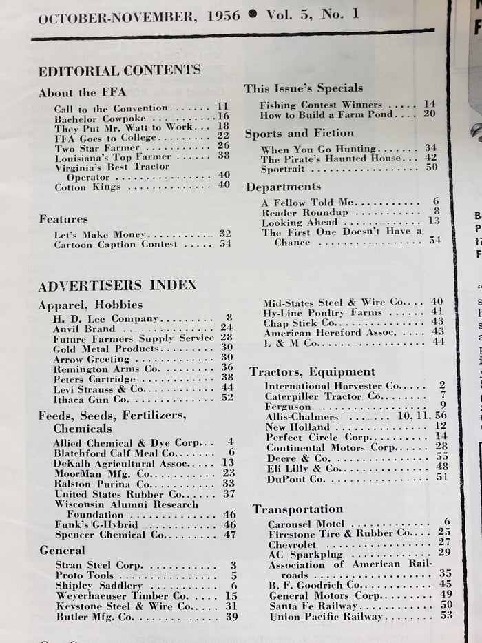 1956 Future Farmer Magazine (Oct. - Nov.)