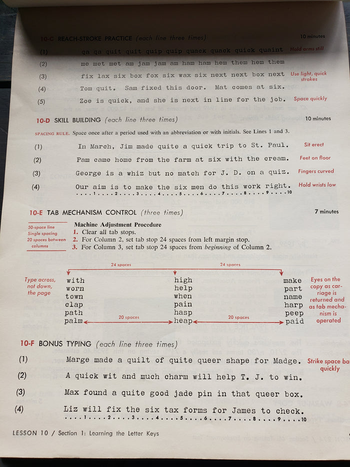 1962 20th Century Typewriting Eighth Edition