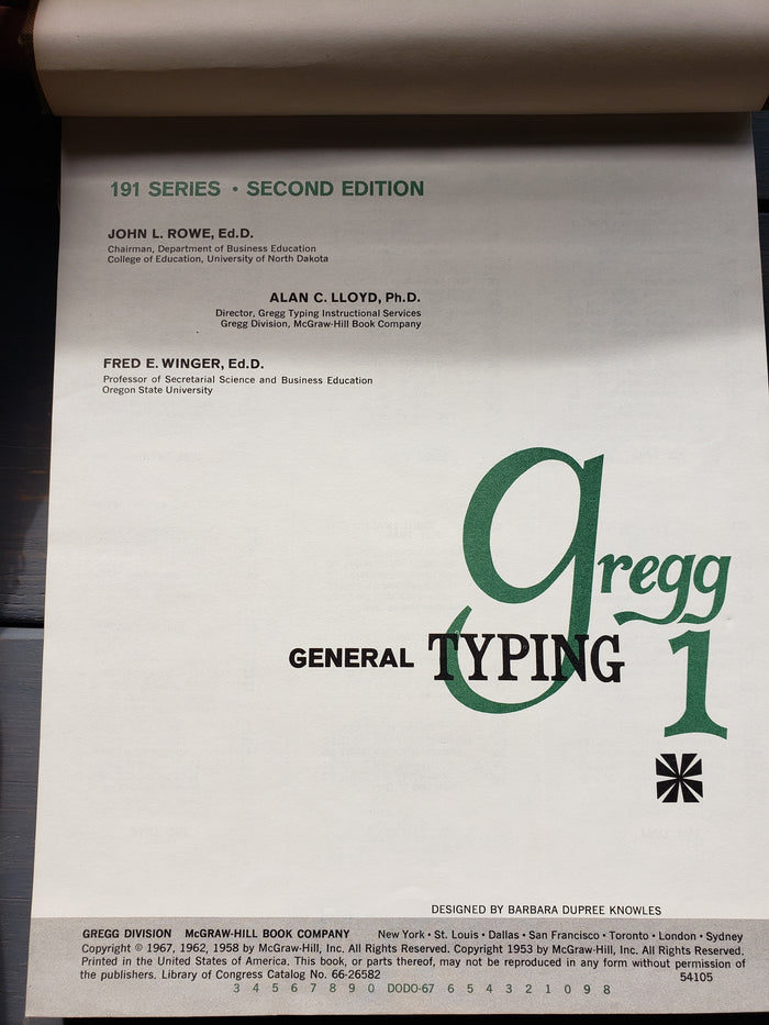1967 Gregg General Typing 1
