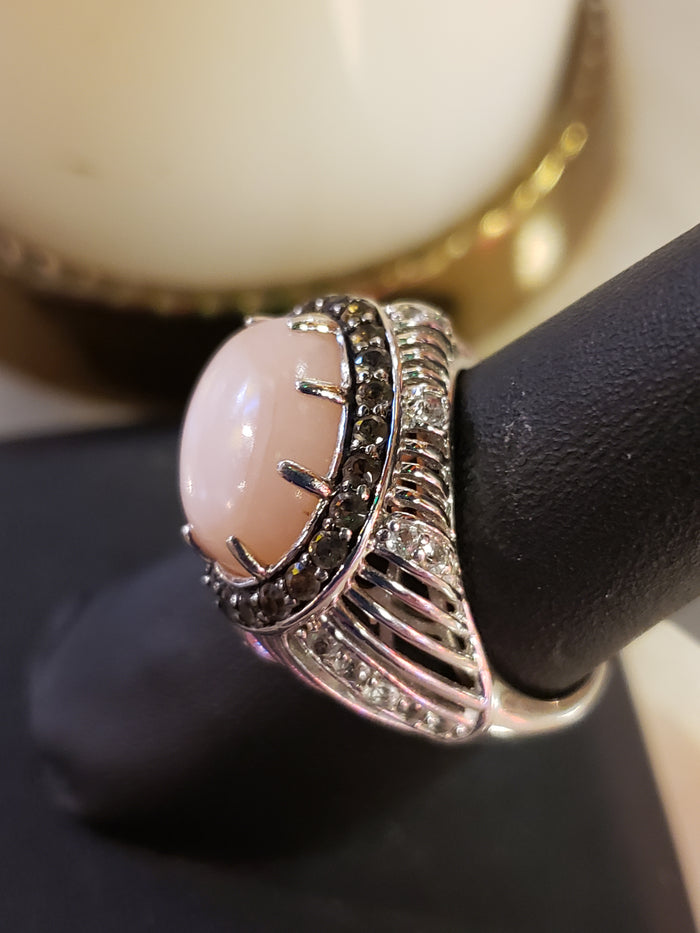 .925 Pink Coral ring SIZE 7.5