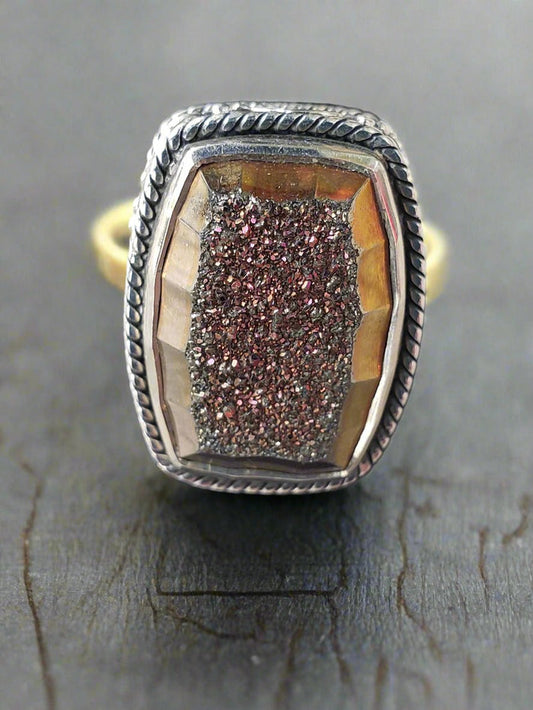.925 Sterling DRUZY ring size 7.5