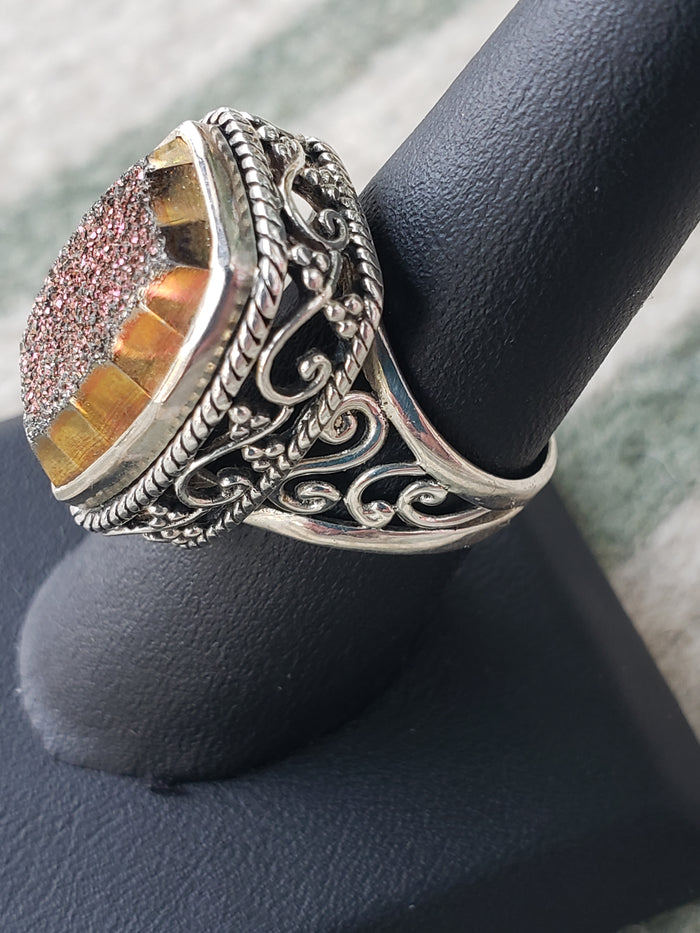 .925 Sterling DRUZY ring size 7.5