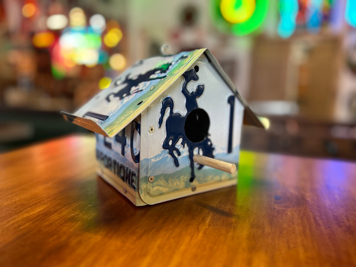 Wyoming License Plate Bird House  Large